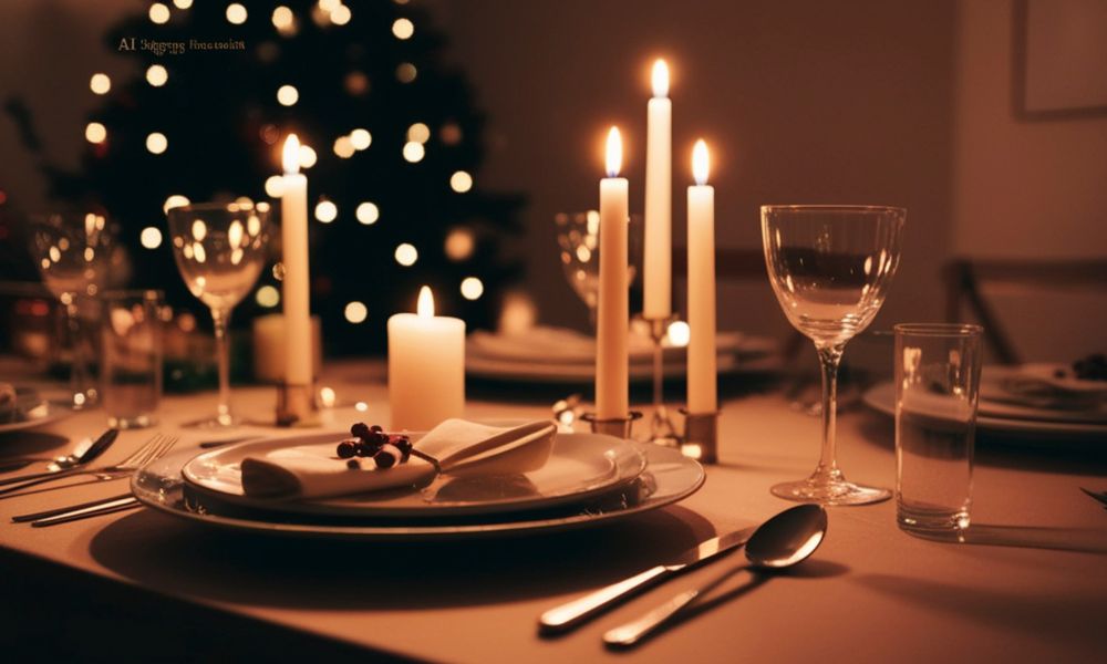 corporate christmas dinner table